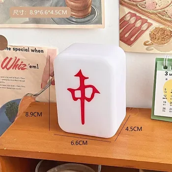 Noční světlo Noční LED mahjong lampička s měkkým světlem | dekorativní lampa - Červený velký