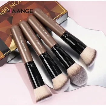 Přípravek na tvář Sada štětců na líčení pro pudr a make up | kosmetické potřeby 4+1 ks - Zlato