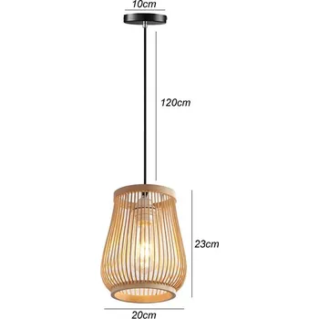 Bambusové závěsné stropní světlo pletené | svítidlo - Styl D
