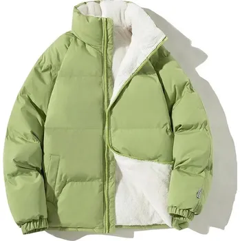 Pánský zimní kabát Pánská zimní prošívaná bunda s fleecovou podšívkou Barva: Zelená, Velikost: L