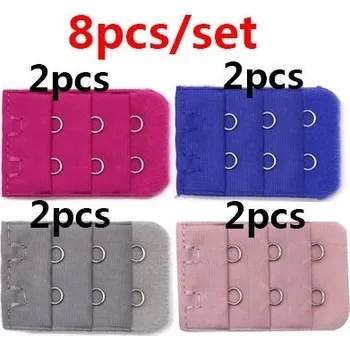 Dámské spodní prádlo Prodlužovač obvodu podprsenky s háčky pro pohodlné nošení | podprsenkový nástavec, háčkový prodlužovač - 8 ks (Q)