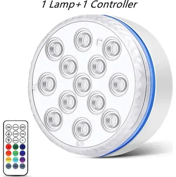 Noční světlo Aktualizované led světlo do vody s dálkovým ovládáním | podvodní světlo, rgb lampa - 1 Světlo 1 Ovladač , 7 cm