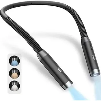 Lampička Led čtecí lampička na krk nabíjecí | noční světlo 1+1 ks - Černý