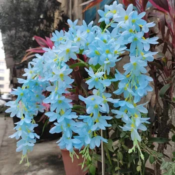 Zahradní dekorace Umělá květina se solárním světlem | Zahradní dekorace | Solární světlo - šeříkový květ modrý , 2 ks