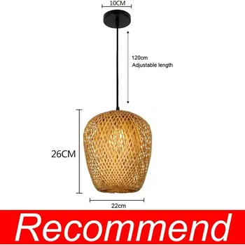 Bambusové závěsné stropní světlo pletené | svítidlo - Styl H