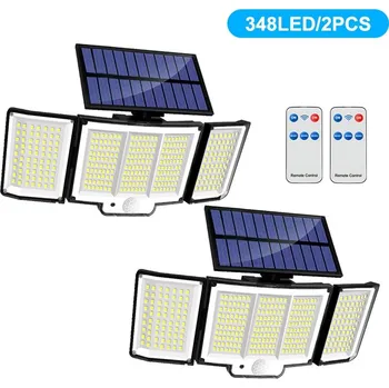 Venkovní osvětlení Silné venkovní solární světlo s čidlem pohybu | bezpečnostní osvětlení - 348LED-2ks