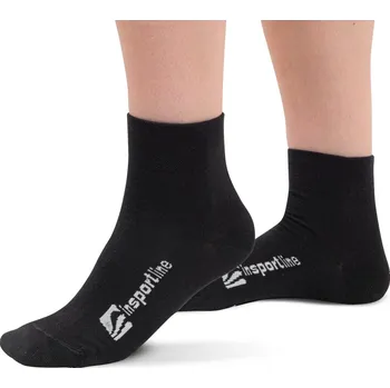 Pánské ponožky inSPORTline Bambusové střední ponožky Silvatic Mid AG+ antibakteriální - 3 páry černá - 43-45