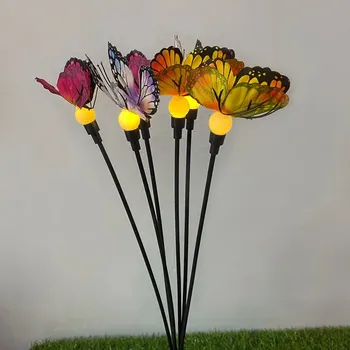 Zahradní dekorace Solární motýlí světlo pro zahradu | solární světlo, zahradní dekorace - teplá bílá