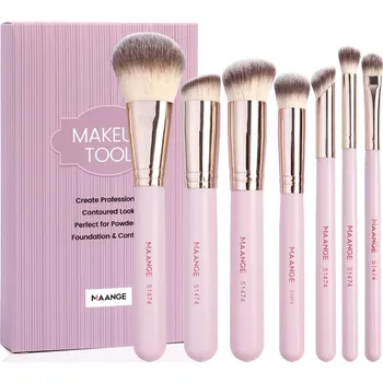 Kosmetický štětec Sada štětců na makeup | kosmetické pomůcky 7 ks - Růžový