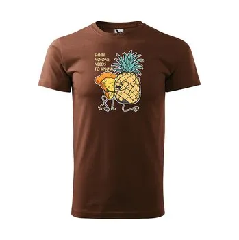 Tričko s potiskem Pineapple with pizza: hnědé 3XL