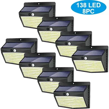 Venkovní osvětlení Silné solární venkovní světlo s čidlem | osvětlení - 138LED-8KS