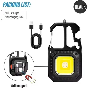 Svítilna Ultra silné mini pracovní světlo na klíče | svítilna - Černý