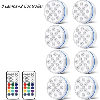Noční světlo Aktualizované led světlo do vody s dálkovým ovládáním | podvodní světlo, rgb lampa - 8 Ovladač světel 2 , 7 cm