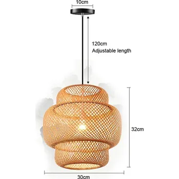 Bambusové závěsné stropní světlo pletené | svítidlo - Styl J