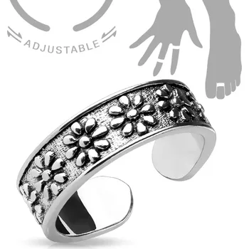 Prsten Prsten na nohu, kytičky (Nastavitelný prstýnek)