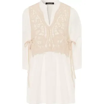 Dámská halenka TUZZI LEMON DROP dámská blůza bílá s béžovým topem