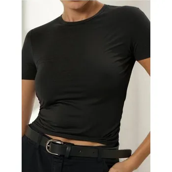 Dámské tričko Sinsay - Tričko se řasením po stranách - černá - 767BB-99X - 767BB-99X-XS