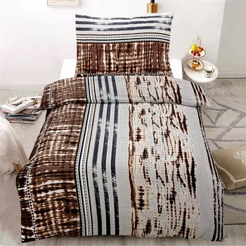 Povlečení Krepové povlečení 140x200 cm, 70x90 cm - Toki hnědé