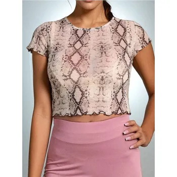 Sinsay - Crop top s hadím vzorem - vícebarevná - 541EU-MLC - 541EU-MLC-L