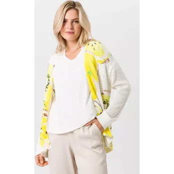 Dámský svetr TUZZI LEMON DROP dámský kardigan bíložlutý