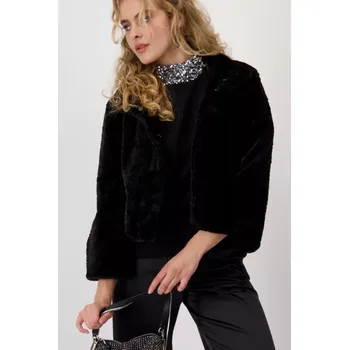 Dámské sako Monari Let´s Celebrate dámská bunda černá kožíšek