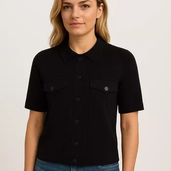 TUZZI ESSENTIALS dámská bunda černá slabá krátký rukáv