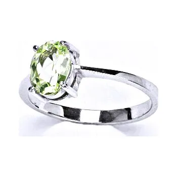 Prsten Zlatý prsten, zirkon chryzolit , bílé i žluté zlato - T 1245