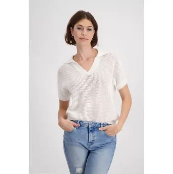 Dámský svetr Monari CALL IT SPRING dámský svetr bílý krátký rukáv 63924 M