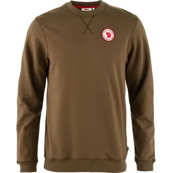 Pánská mikina svetr pánský FJÄLLRÄVEN 1960 Logo Badge Sweater M Dark Oak - S