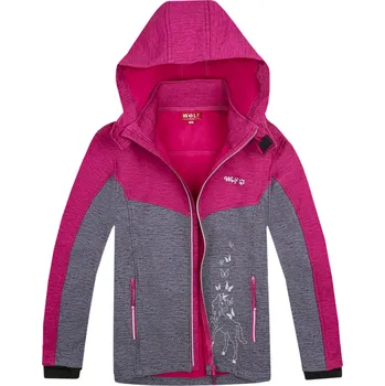 Dívčí bunda Dívčí softshellová bunda, zateplená - Wolf B2267, růžová / šedá Barva: Šedá, Velikost: 152-158