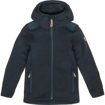 Chlapecká mikina zateplená bunda dětská FJÄLLRÄVEN Kids Keb Fleece Hoodie Dark Navy - 140
