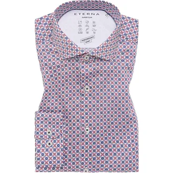 Pánská košile Košile Eterna Super Slim Functional červená velikost: 39, délka rukávu: dlouhý rukáv