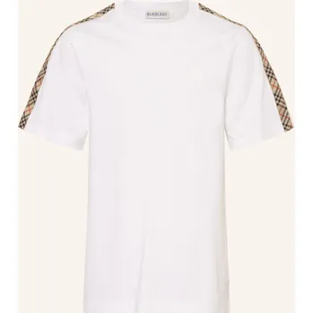 Dámské tričko Burberry Dětské Tričko S Galonovými Pruhy, bílá, 140