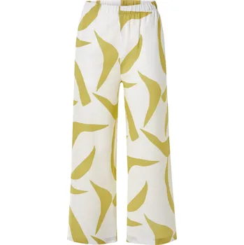 Dámské kalhoty esmara® Dámské kalhoty s podílem lnu (bílá/zelená, 42)