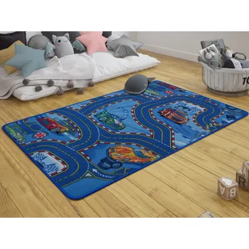 Koberec Koberec Auta 100x150 cm, modrý