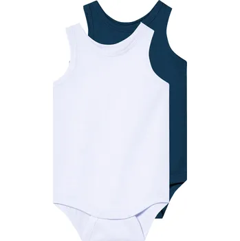 Kojenecké oblečení lupilu® Chlapecké body, 2 kusy (bílá / námořnická modrá, 50/56)