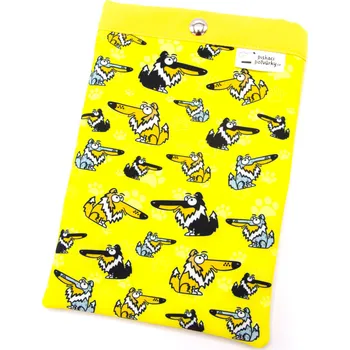 Obal na doklad Pamlskový Ráj Obal na očkovací průkaz psa – šeltie Barva: žlutá 1