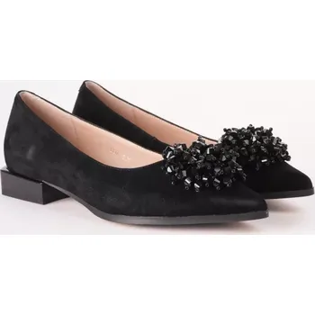 Dámské baleríny EPICA dámské baleríny s korálky semiš černé