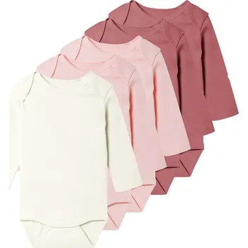 Kojenecký body lupilu® Dětské body s BIO bavlnou, 5 kusů (bílá / světle růžová, 50/56)