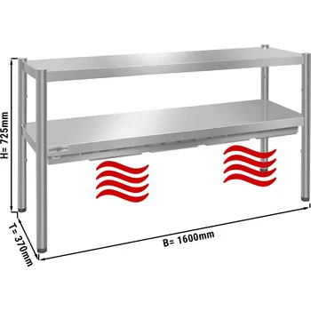 Pec na pizzu G.Gastro Tepelný most PREMIUM 1,6 m - se 2 policemi 0,7 m výška