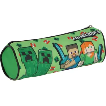 Penál Kulatý penál Minecraft zelený