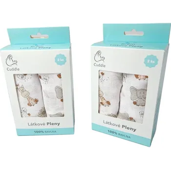 látková plena PREM Dárkové balení plen 70x70 cm - ZOO cream + ZOO růžové