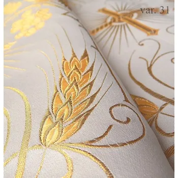 HEDVA ČESKÝ BROKÁT Církevní brokát 160 51056 KŘÍŽ A KLASY ecru | R31