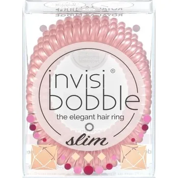Invisibobble SLIM British Royal Royal Fudge, sada 3 gumiček slim v růžové barvě
