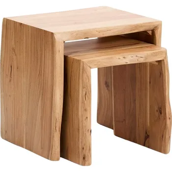 Toaletní stolek Kave Home Set dvou dřevěných odkládacích stolků Lomiri