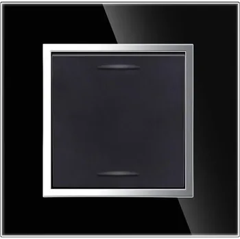 Vypínač JIMEIDA zapuštěný skleněný s černým 1polohovým 2polohovým tlačítkem nástěnný vypínač