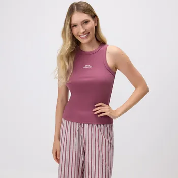 Dámské pyžamo Reserved - Dvoudílné pyžamo s výšivkou - tmavě fialová - 188EY-49X - 188EY-49X-XXL