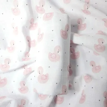 látková plena PREM Bavlněná plena 90x100 cm, tisk - labuť