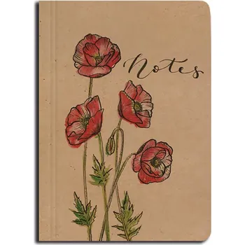 Blok Notes linkovaný A6 kraft Vlčí máky