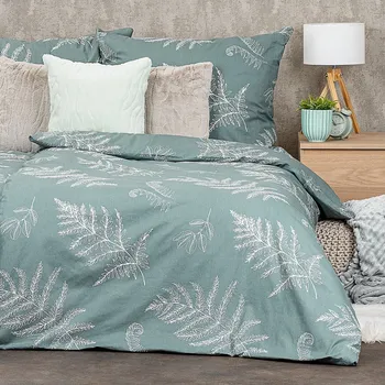Povlečení 4Home Bavlněné povlečení Fern zelené 140 x 200, 70 x 90 cm zipový uzávěr